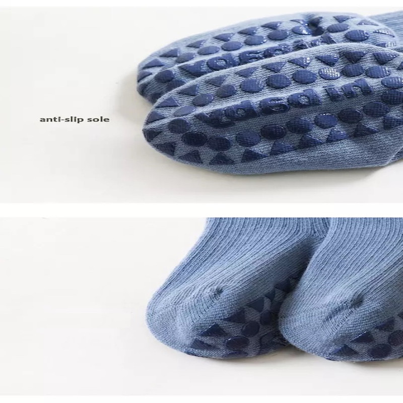 Set of 5 Pairs Combed Cotton Knee High Baby Socks Anti Slip